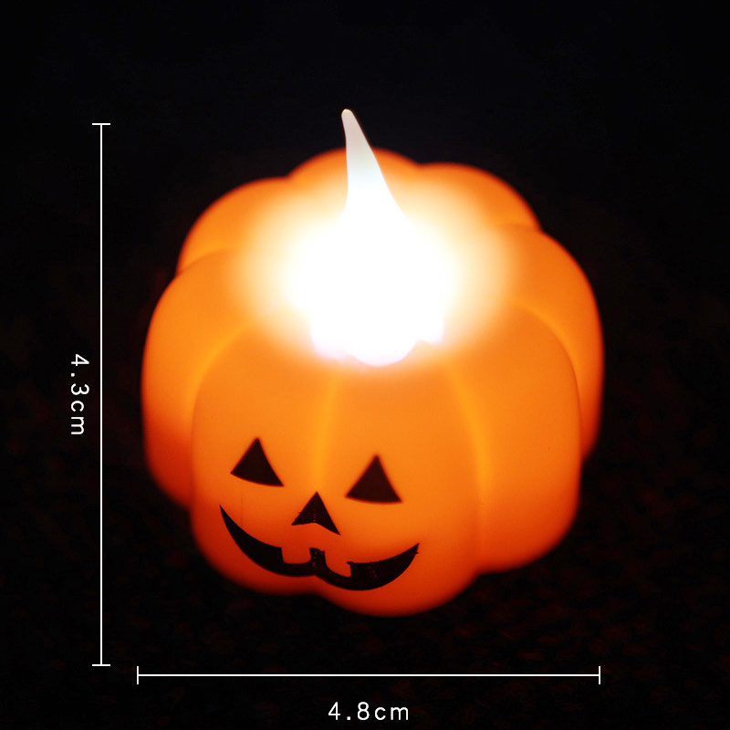 Orange Flashing Halloween plastic pumpkin candle light for Halloween