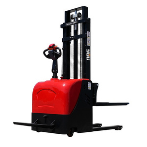 Warehouse Off Road Stacker Pallet Truck 1.5T All Terrain Fully Automatic Lift Height 3M Stand on Electric Stacker