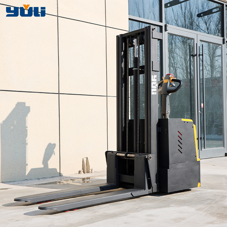 Warehouse Off Road Stacker Pallet Truck 1.5T All Terrain Fully Automatic Lift Height 3M Stand on Electric Stacker