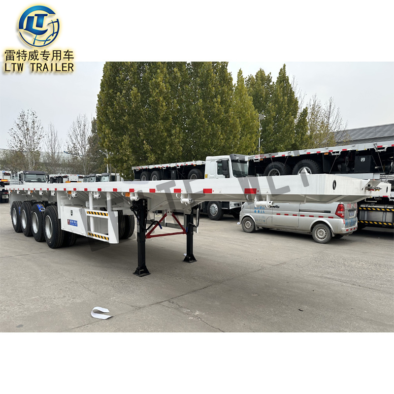 3 4 Axle Forty Trailers 50 Tons 60ton 20FT 40FT 48FT 53 Foot Container Chassis Flatbed Semi Trucks Trailer For Sale