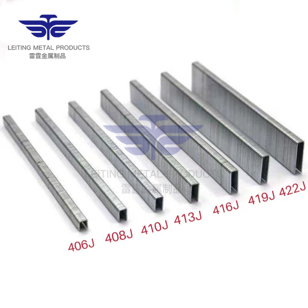 Leiting metal Galvanized 20ga crown 5.00mm 4J series staples for Air Nail Gun