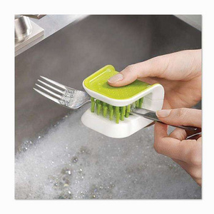 Foldable Double Side Plate Cleaning Sponge Bendable Dish Cooktop Pot Washing Brushes Kitchen Replaceable Cleaning Brush