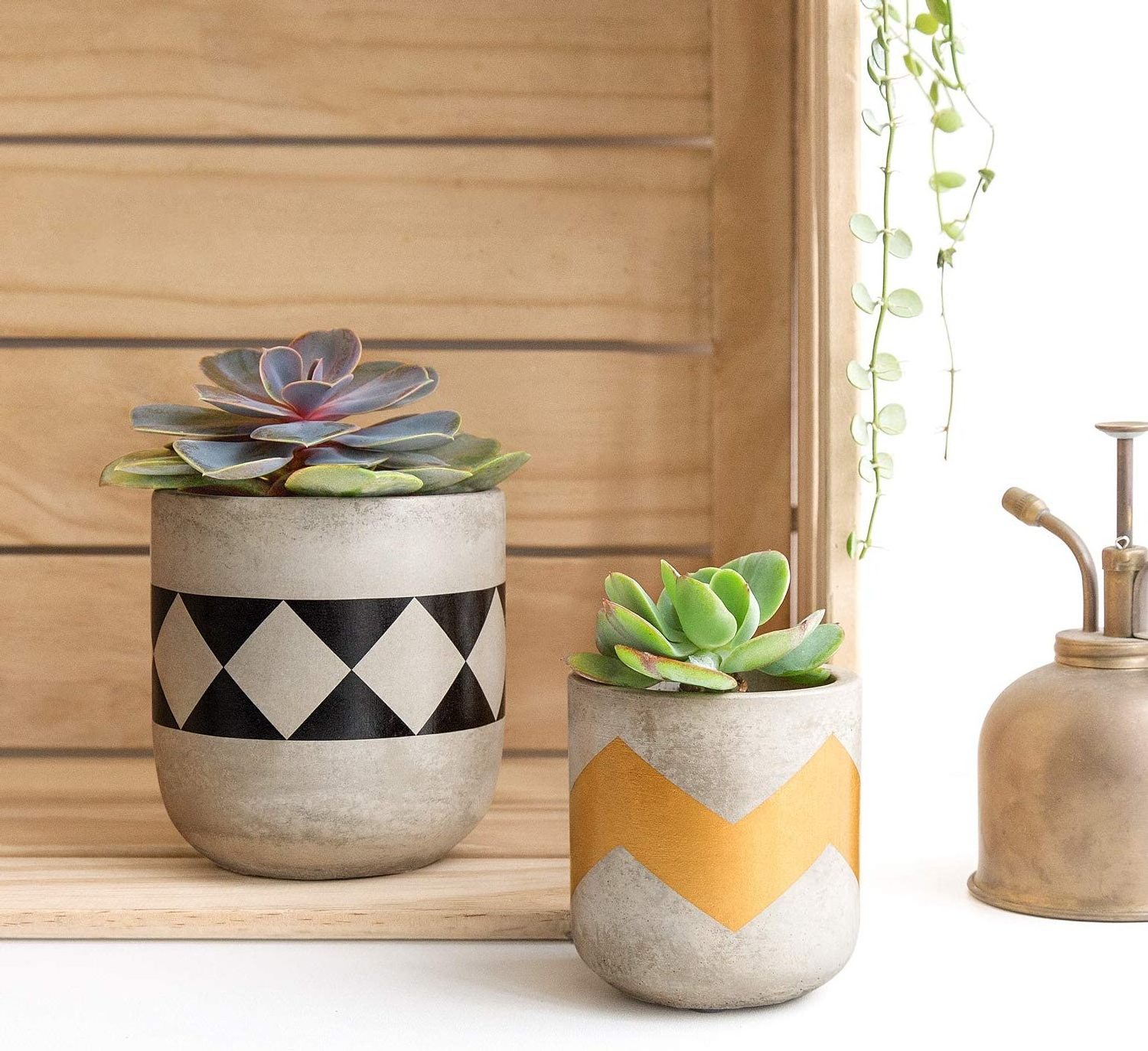 3-4 Inch Cement Succulent Planter Modern Concrete Flower Pots Mini Cement Pot  For Indoor Cactus Herb