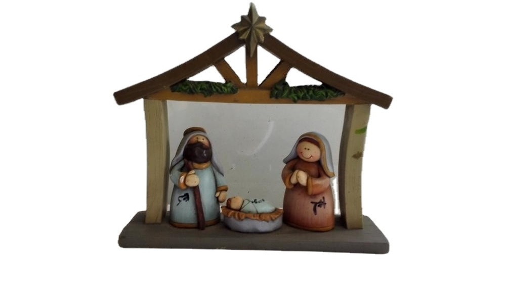 Religious Resin Mini Baby Jesus Figureine Catholic Christmas nativity Set For Table Indoor Decor Cabinet display