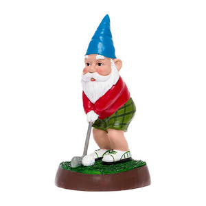 Golfer Garden Gnome Outdoor Figurine Hand Painted Funny Novelty Lawn Statue