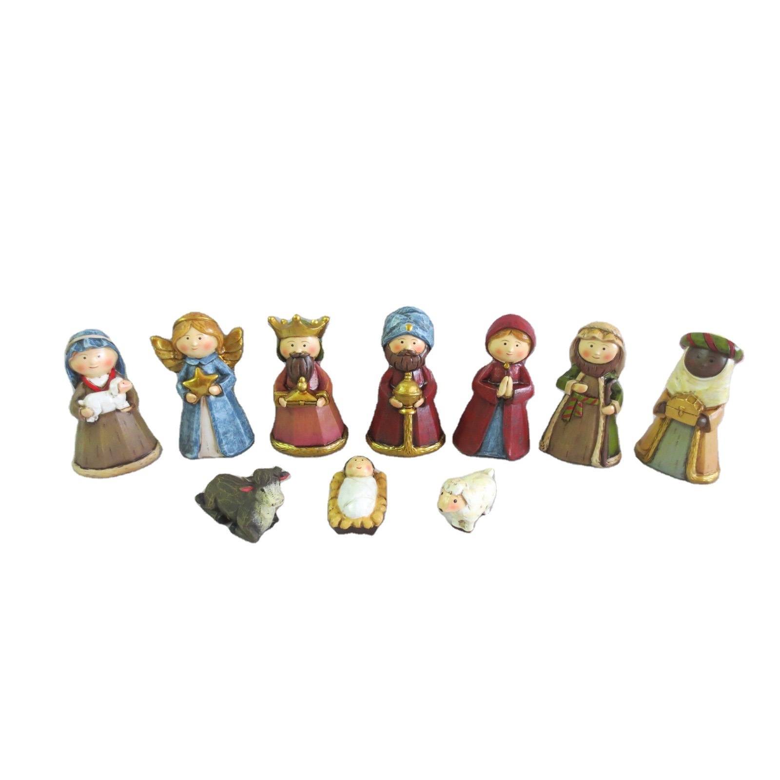 Religious Resin Mini Baby Jesus Figureine Catholic Christmas nativity Set For Table Indoor Decor Cabinet display