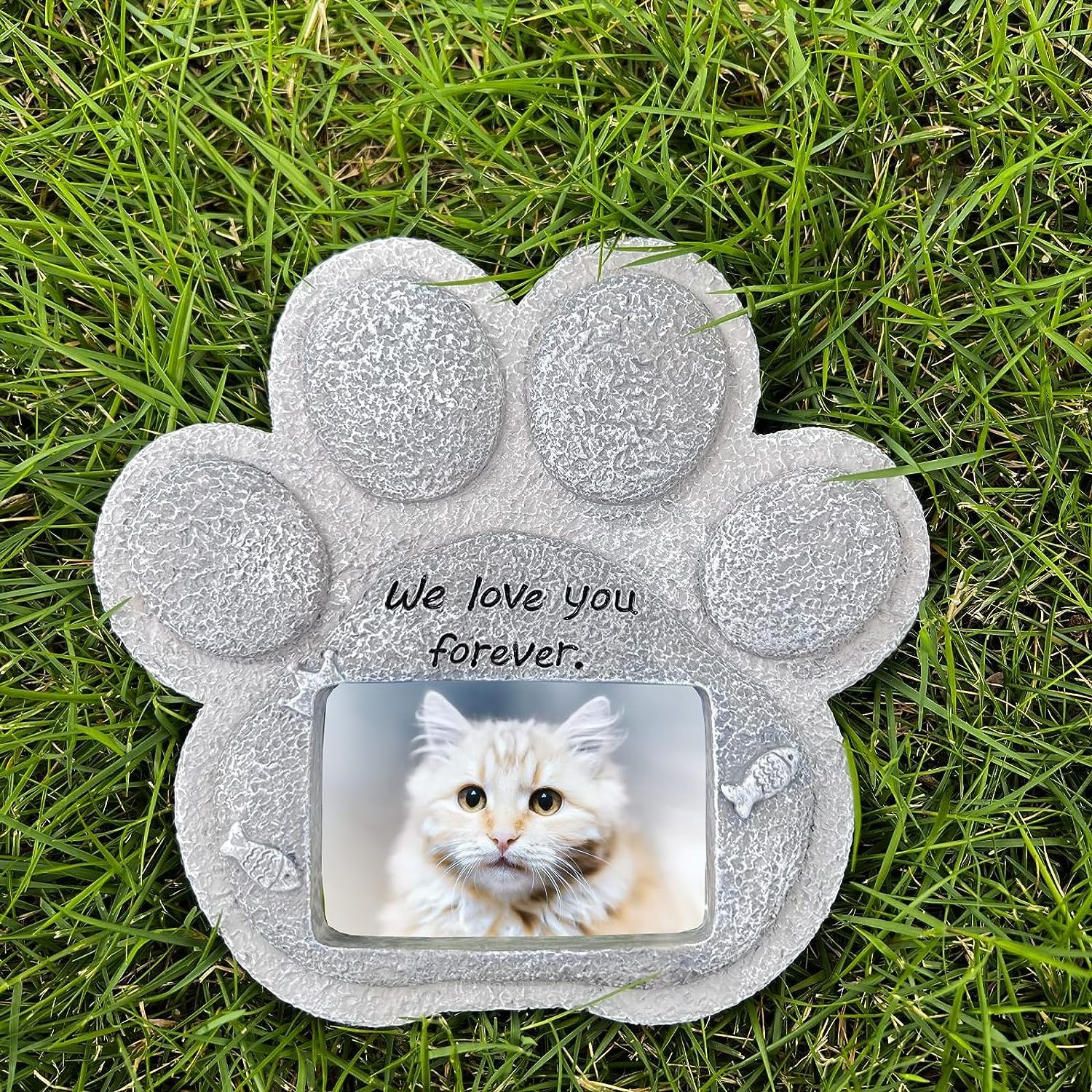 Outdoor Paw Shaped Carve Tombstone Indoor Display Pet Memorial Stones for Loss of Cats Sympathy Gift Cats Bereavement Gifts