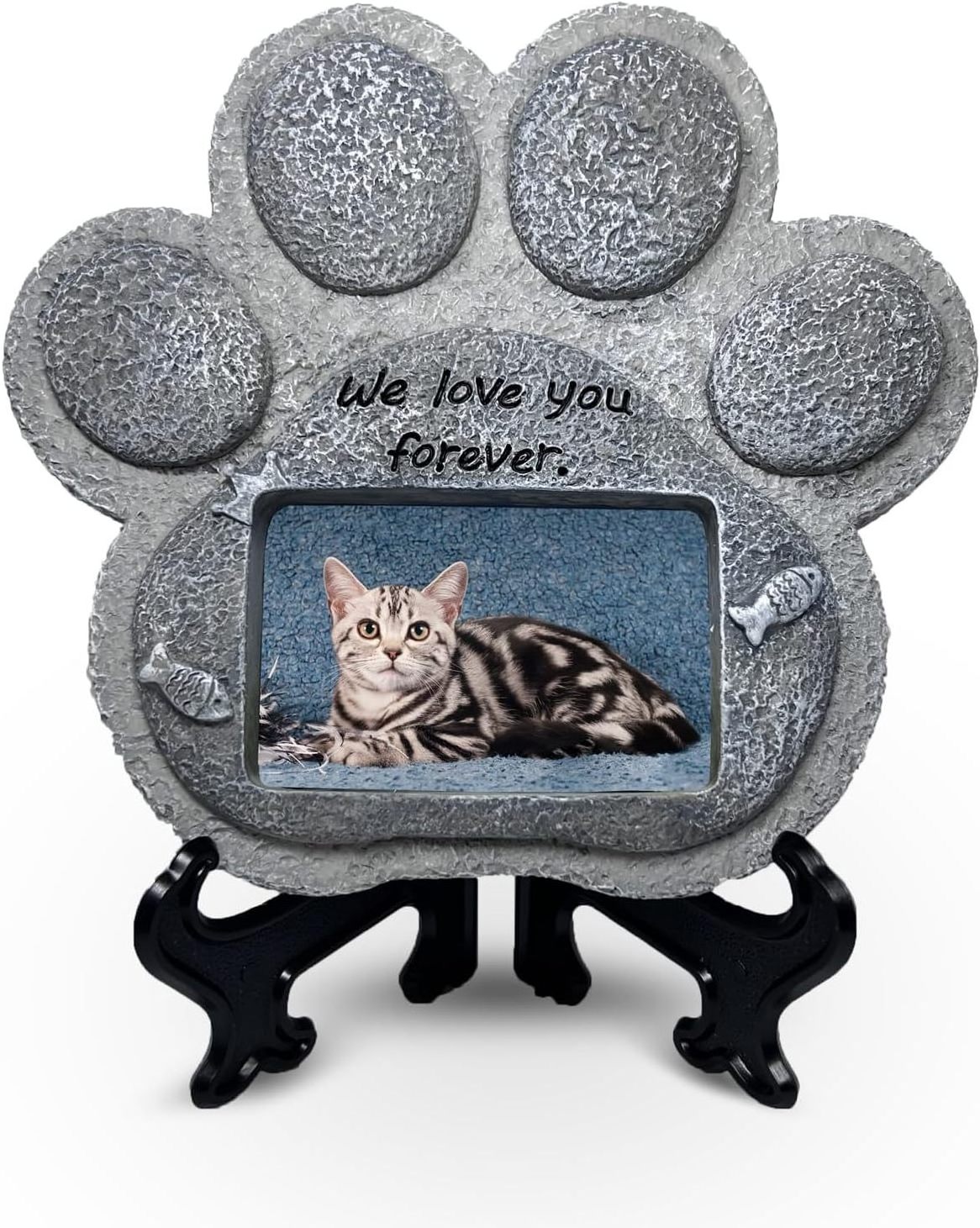 Outdoor Paw Shaped Carve Tombstone Indoor Display Pet Memorial Stones for Loss of Cats Sympathy Gift Cats Bereavement Gifts