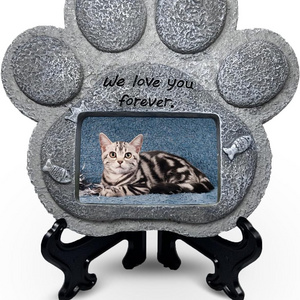 Outdoor Paw Shaped Carve Tombstone Indoor Display Pet Memorial Stones for Loss of Cats Sympathy Gift Cats Bereavement Gifts