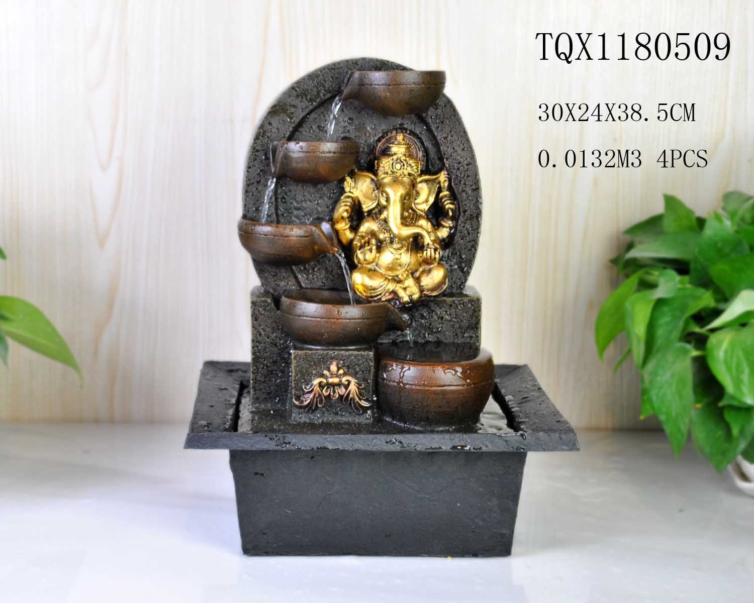 Resin Ganesh Waterfall Features Fountain Elephant God Indoor Water Fountain Hindu Gods Water Fountain