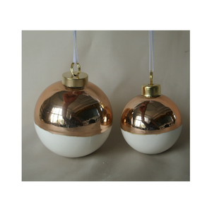 wholesale yellow and white Ceramic  Christmas Tree Baubles Decor