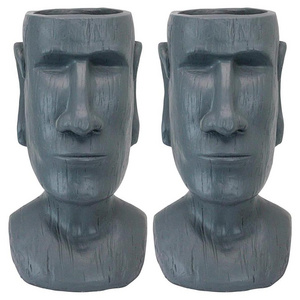 Easter Island Massive Megalith  Resin Moai Head Planter Statue