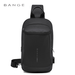 2019 factory new cheap nylon chain small shoulder waterproof sling chest bag transparent korean leather mini men sling bag