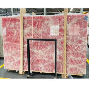 2cm Thickness Pink Color Polished  Crystal Pink Onyx  Slabs Tile for Interior Decoration