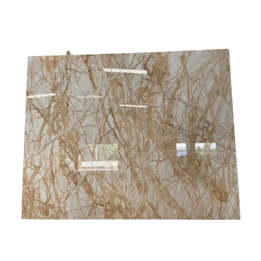 Free sample beige 100% natural stone spider beige marble onyx slab for background wall countertop