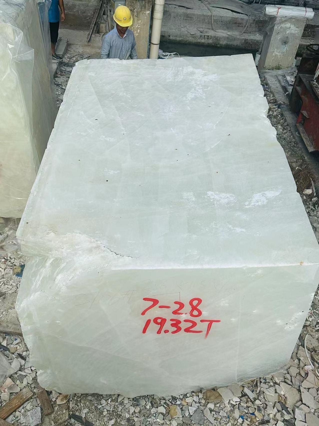 Wholesale stone blocks white translucent stone marble transparent backlit onyx ICE AGE ONYX raw materials