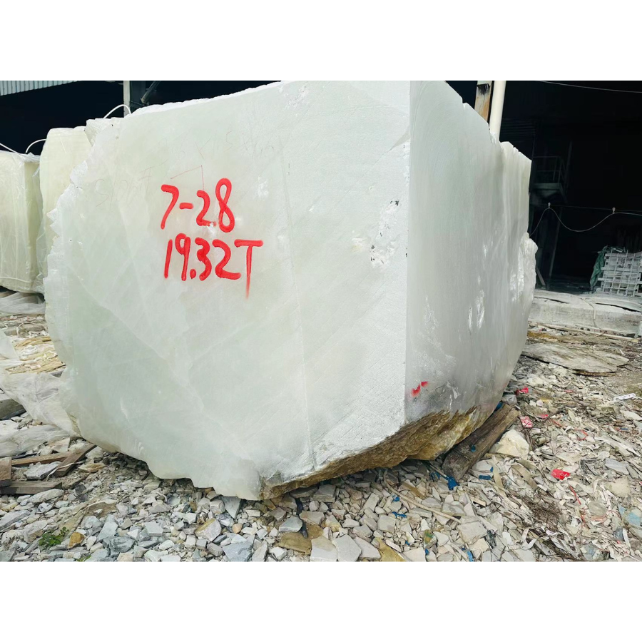 Wholesale stone blocks white translucent stone marble transparent backlit onyx ICE AGE ONYX raw materials