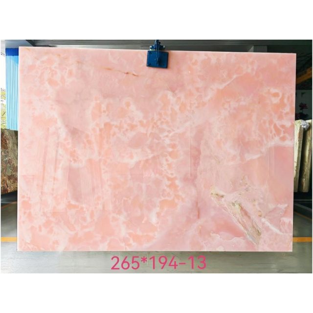 Polished Pink Onyx translucent slabs for counter top and wall