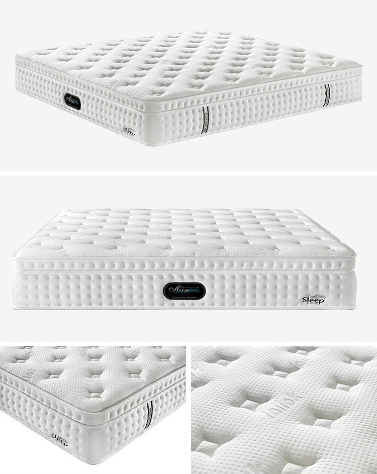 Super king size soft comfortable natural latex 7 zone pocket spring foam mattress