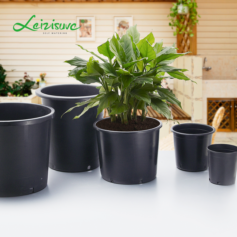 Leizisure wholesale Black Plastic Greenhouse 2/3/4/5/7/10/15 Gallon Nursery Flower Pots Bulk Planter Liners for Nursery