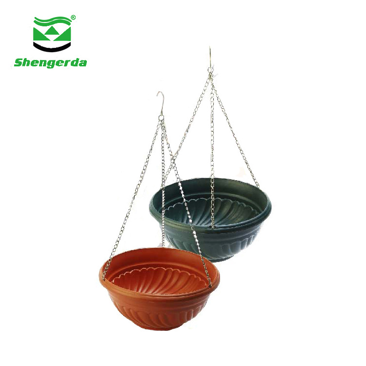 Tall Plastic Wholesale Hanging Planter Wall Plant Terracotta Flower Pot Self Watering Basket with 6 Pcs Hooks