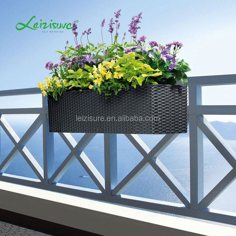 Flower Wicker Basket Long Rectangle Rattan Self Watering Window Hydroponic Systems Hanging Plastic Plant Pots