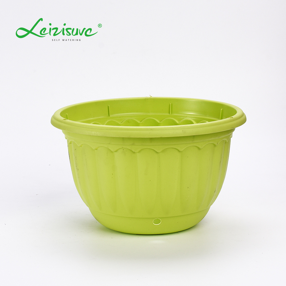 Leizisure Rope Wire Hanging Plastic Flowerpots Wholesale Garden and Indoor Cheap Ball Plant Planter Pots