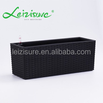 Flower Wicker Basket Long Rectangle Rattan Self Watering Window Hydroponic Systems Hanging Plastic Plant Pots