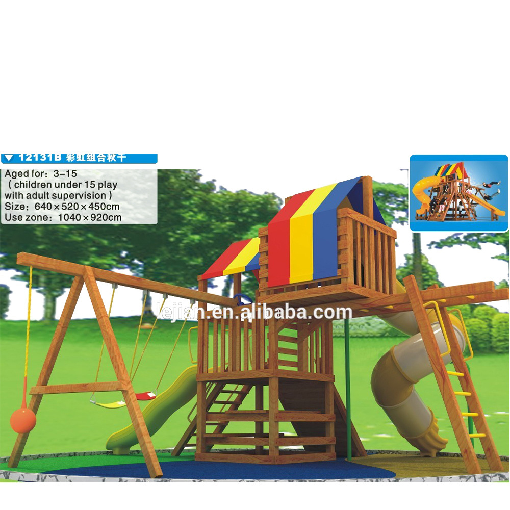 Swing sets best-selling feature nice wood plastic composite playground