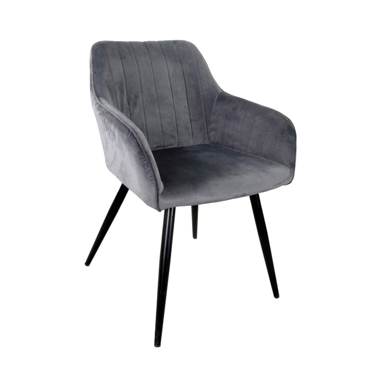 Free Sample Wholesale nordic velvet modern luxury design room furniture dining chairs with metal legs black gold