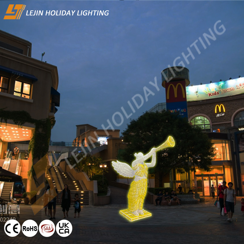 Holiday motif light Christmas 3d led angel motif lights for outdoor decoration