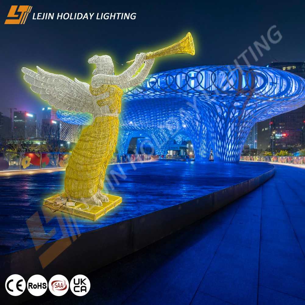 Holiday motif light Christmas 3d led angel motif lights for outdoor decoration