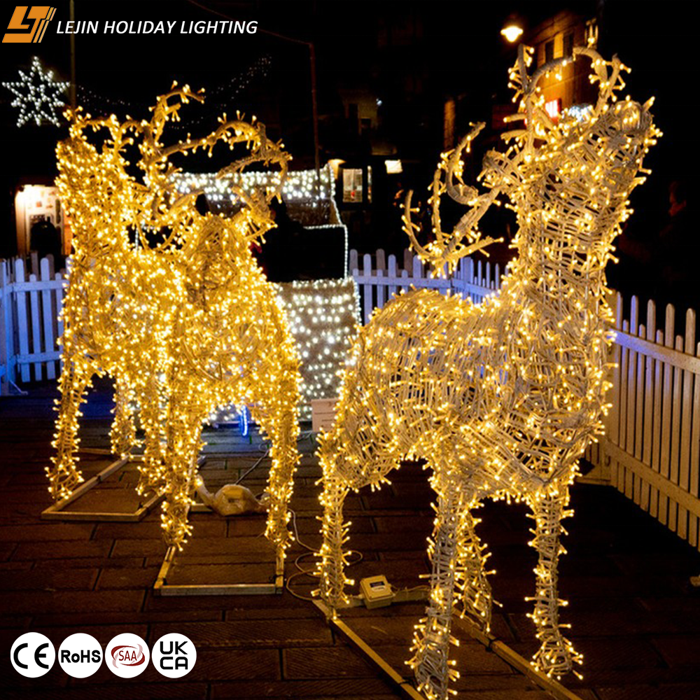 Christmas decorations outdoor led 3D reindeer motif lights for Christmas light