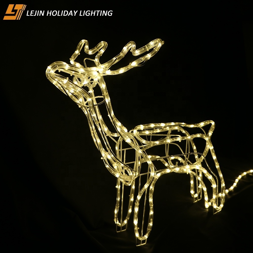 Light solar christmas deer decoration garden lights for indoor decorations