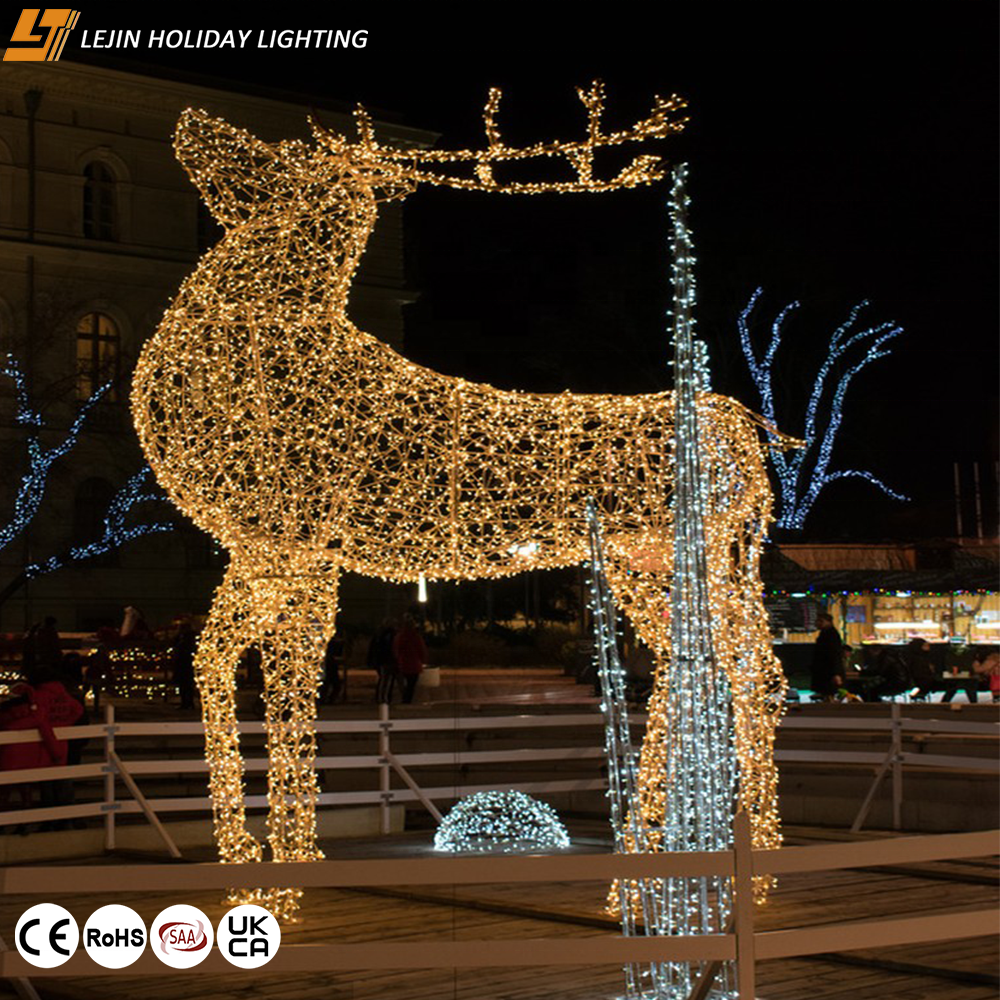 Christmas decorations outdoor led 3D reindeer motif lights for Christmas light