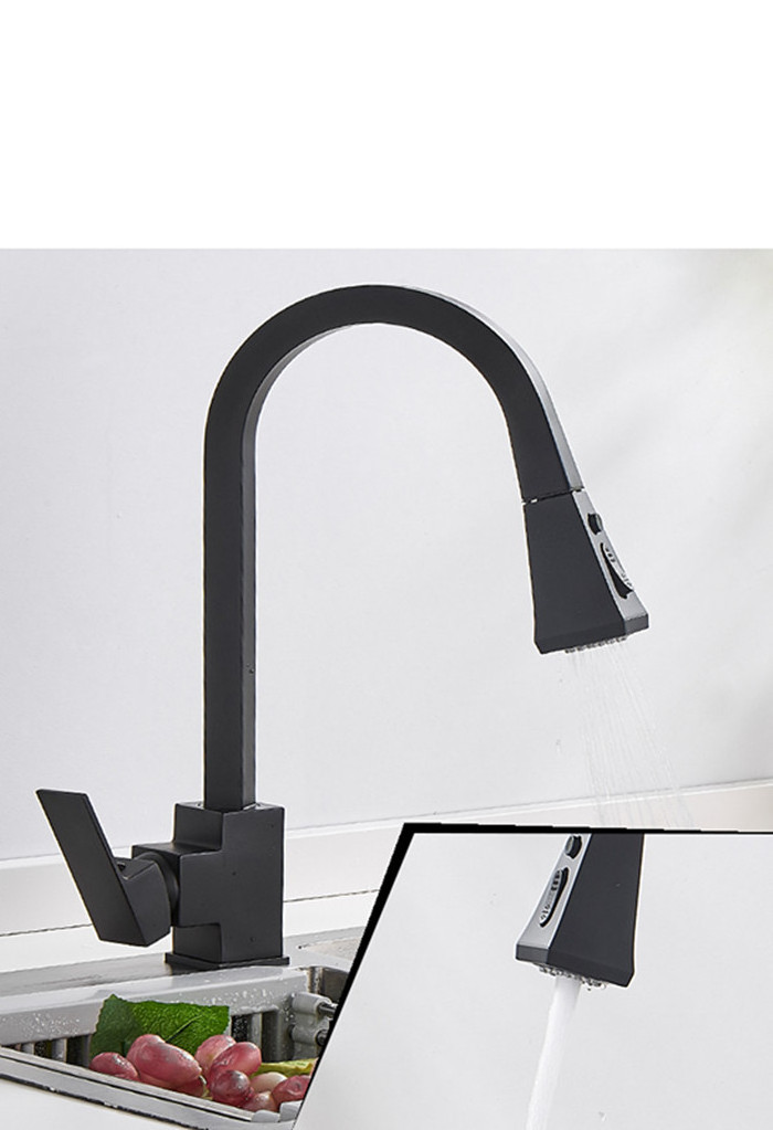 Pull Down Sprayer Single Handle Kitchen Sink Faucet 304 Stainless Steel Sale CLASSIC Core Black and Gold Modern Contemporary Gua