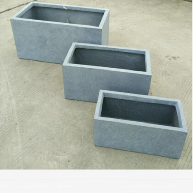 Large Rectangular Plant Pot Big Fiberglass Planter Box Outdoor Fiber Clay Cement Garden Pots for plant