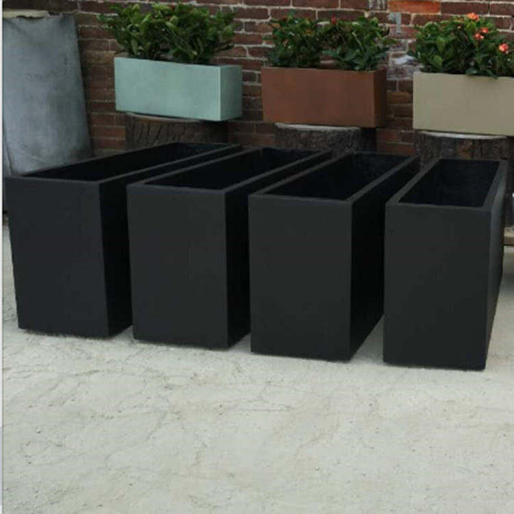 Large Rectangular Plant Pot Big Fiberglass Planter Box Outdoor Fiber Clay Cement Garden Pots for plant