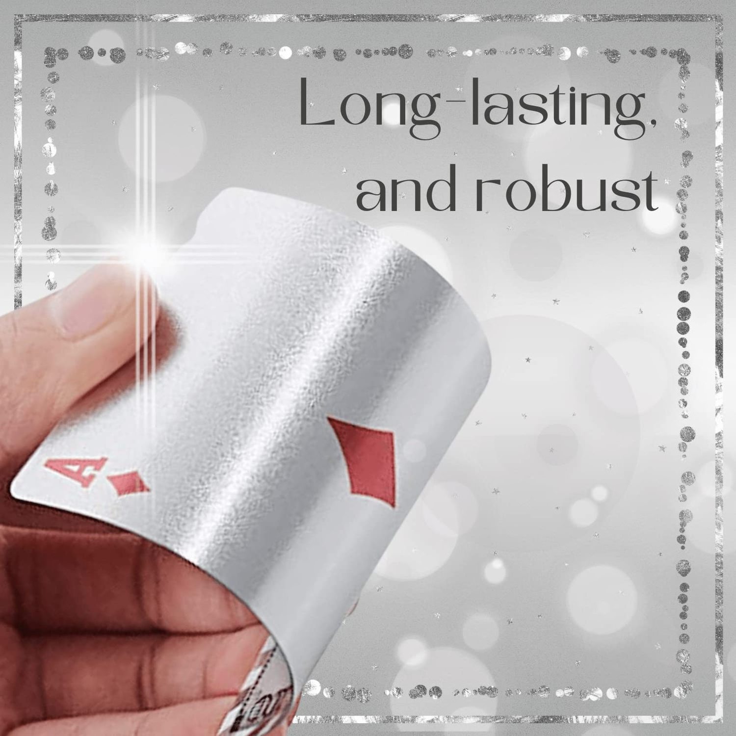 plastic poker new fashional made wholesale factory Silver color Classic dollar pattern plastic poker playing card Play card plastic