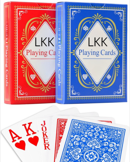 Supplier Custom Playing Card Poker Deck Exquisite and Durable Poker Card Plastic Customized Normal Clear Printing Blue and Red