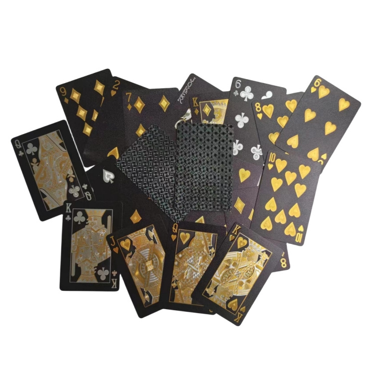 Plastic Poker Custom Adult Game Cards Waterproof Black Playing Card Entertainment Customized OEM Welcomed Custom Logo for Party