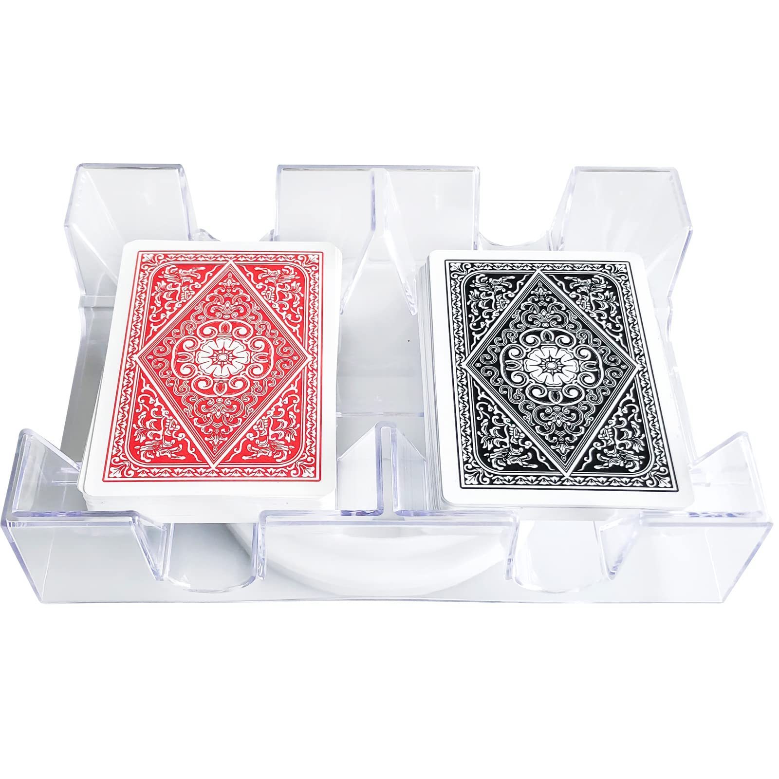 Factory custom playing card high quality poker with 2 decks of rotating playing cards tray card holder