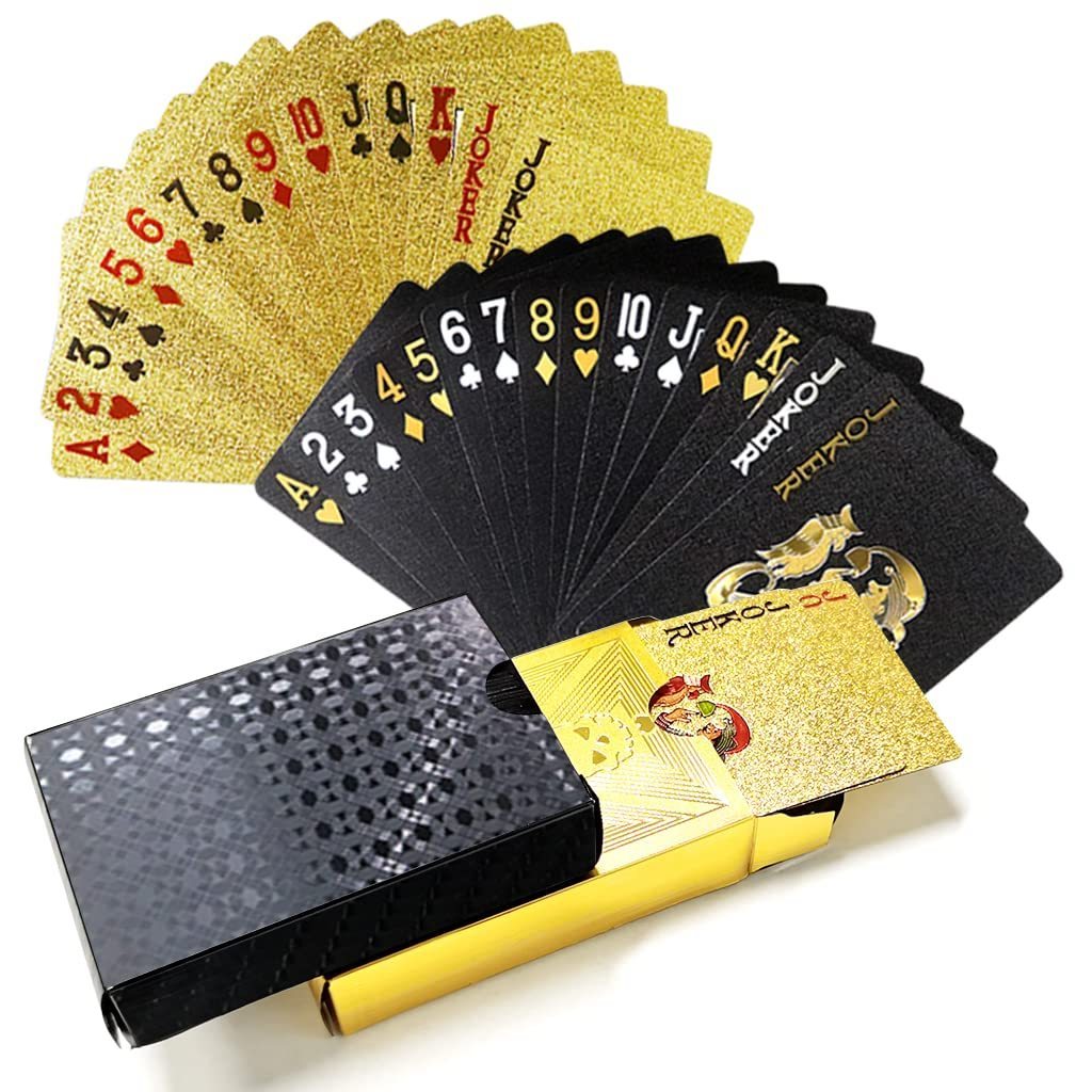 new wholesale Three color poker pvc material Gold pink black classic luxury entertainment cards playing card