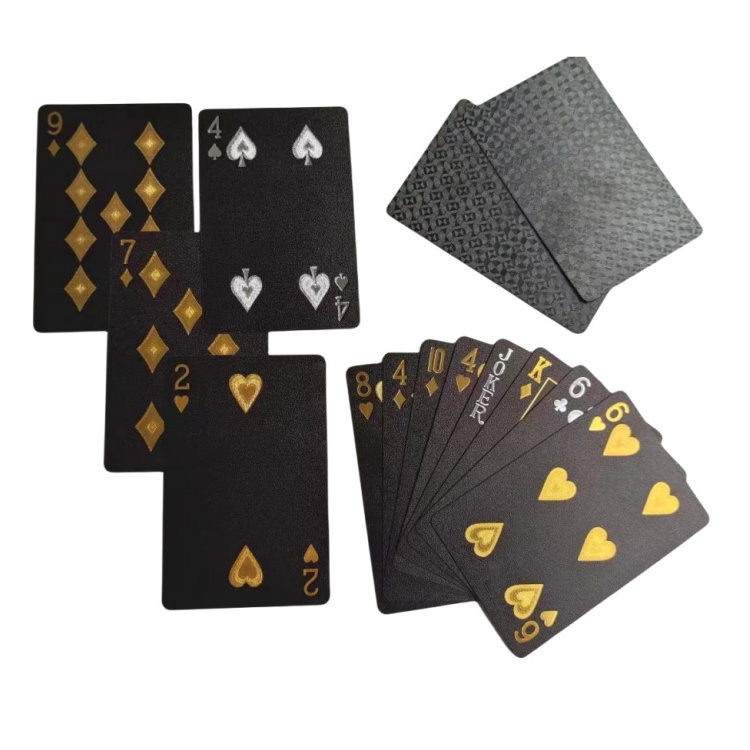 Plastic Poker Custom Adult Game Cards Waterproof Black Playing Card Entertainment Customized OEM Welcomed Custom Logo for Party