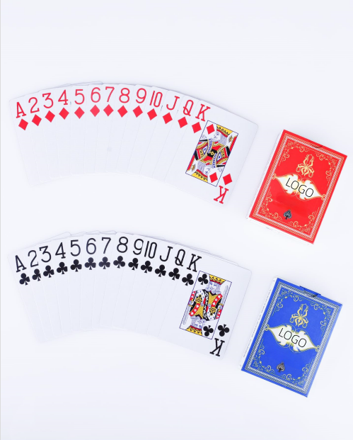 Supplier Custom Playing Card Poker Deck Exquisite and Durable Poker Card Plastic Customized Normal Clear Printing Blue and Red