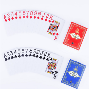 Supplier Custom Playing Card Poker Deck Exquisite and Durable Poker Card Plastic Customized Normal Clear Printing Blue and Red