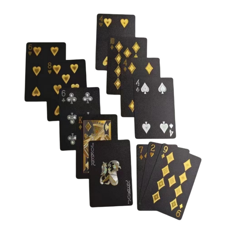 Plastic Poker Custom Adult Game Cards Waterproof Black Playing Card Entertainment Customized OEM Welcomed Custom Logo for Party