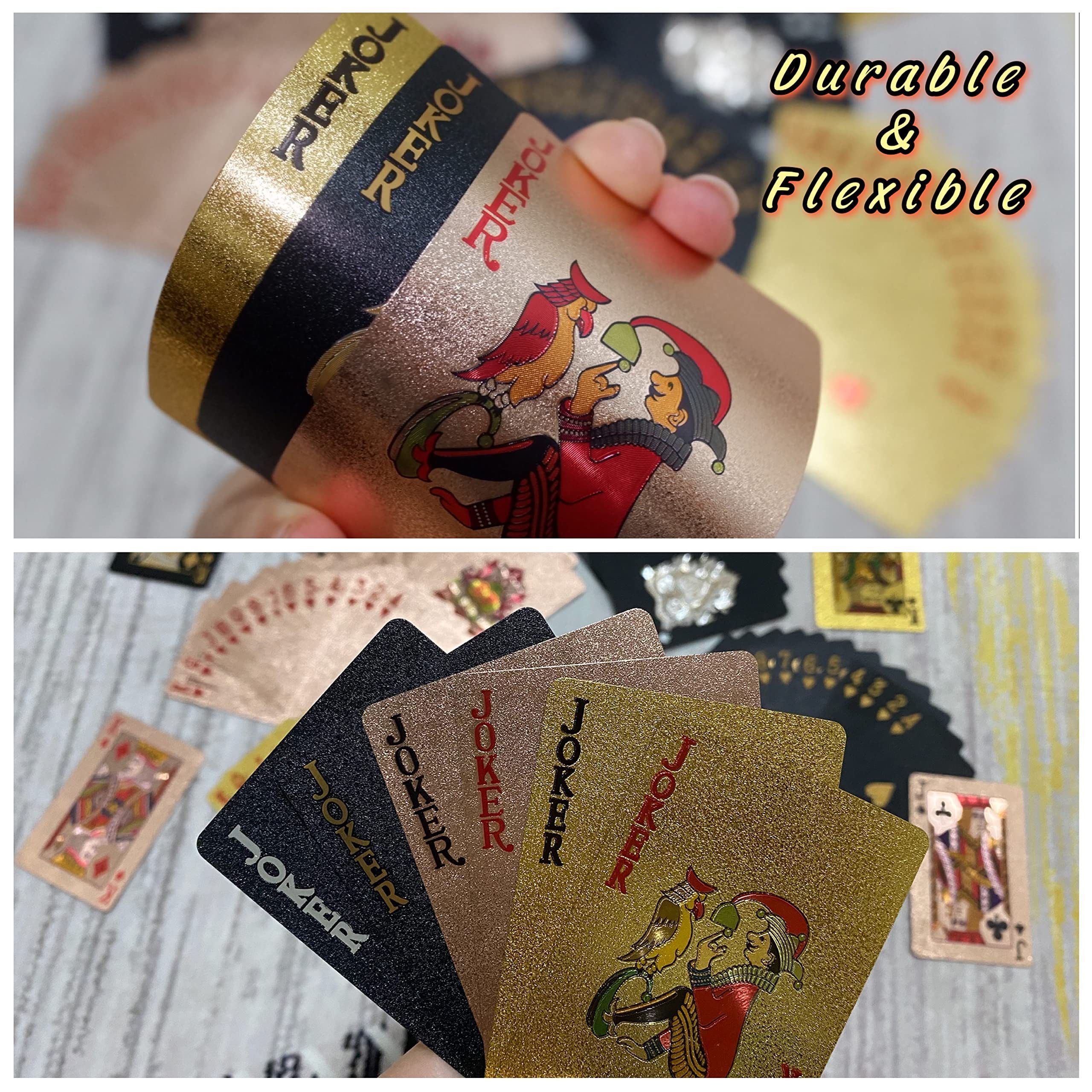 new wholesale Three color poker pvc material Gold pink black classic luxury entertainment cards playing card