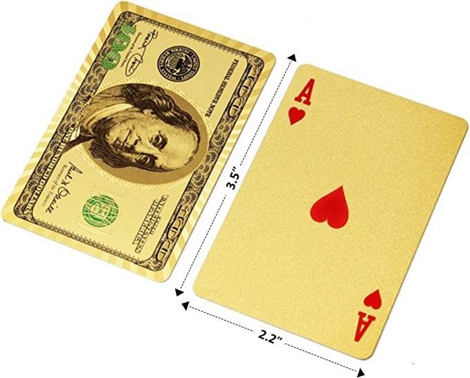 plastic poker 2023 factory new Luxury Gold foil dollar plastic poker back printed card dollar poker playing card Play card plastic