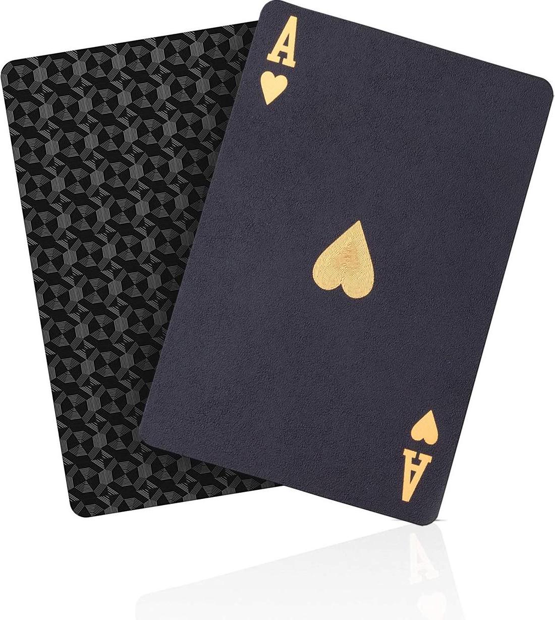 Waterproof black plastic playing cards custom logo pattern poker card Gift playing cards